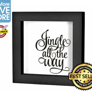 Jingle All the Way Christmas Shadow Box Decal Christmas Decor Vinyl Decal Sticker Holiday Decor DIY Christmas Decoration Christmas Ornaments