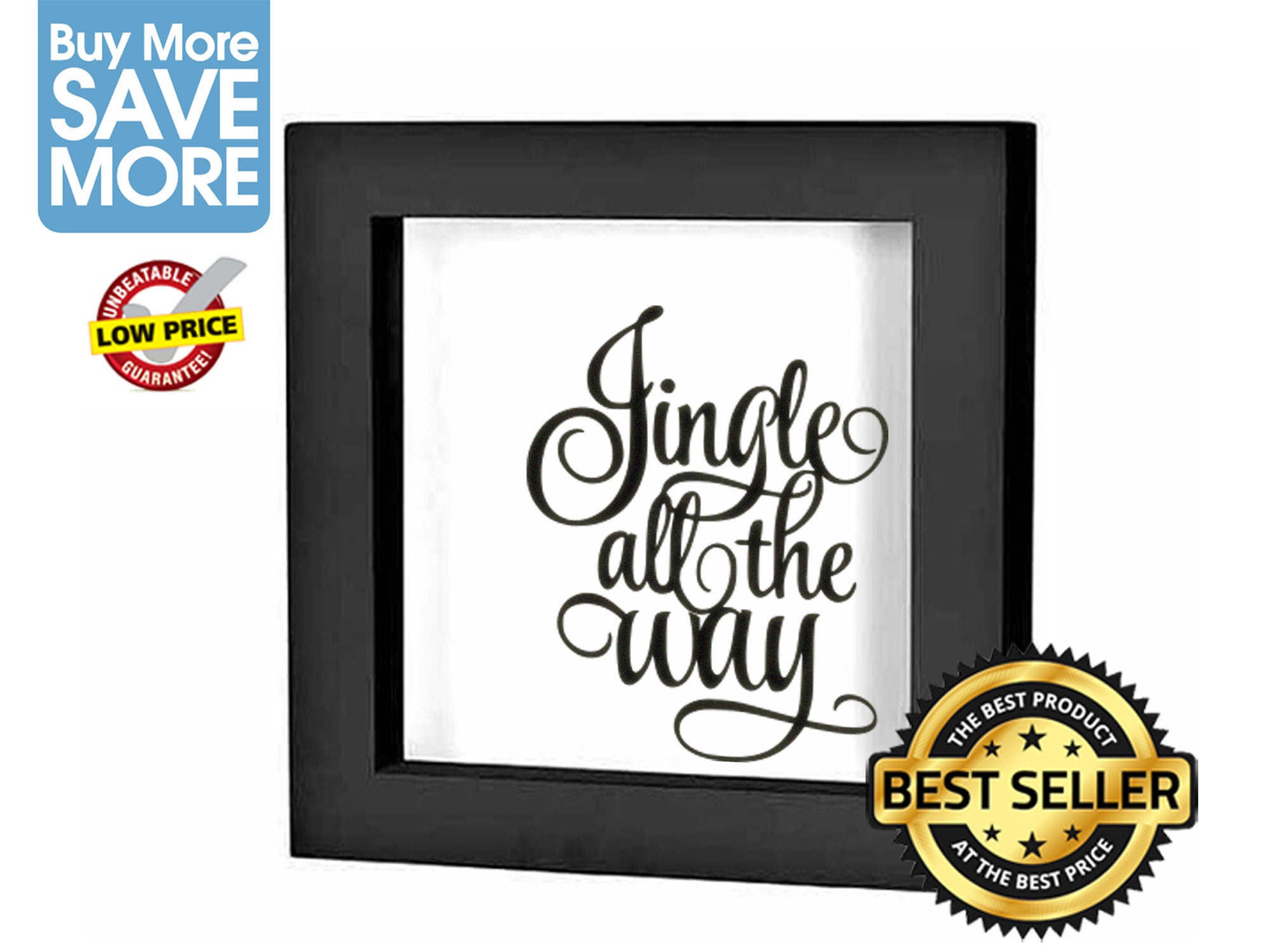 Jingle All the Way Christmas Shadow Box Decal Christmas Decor Vinyl D…