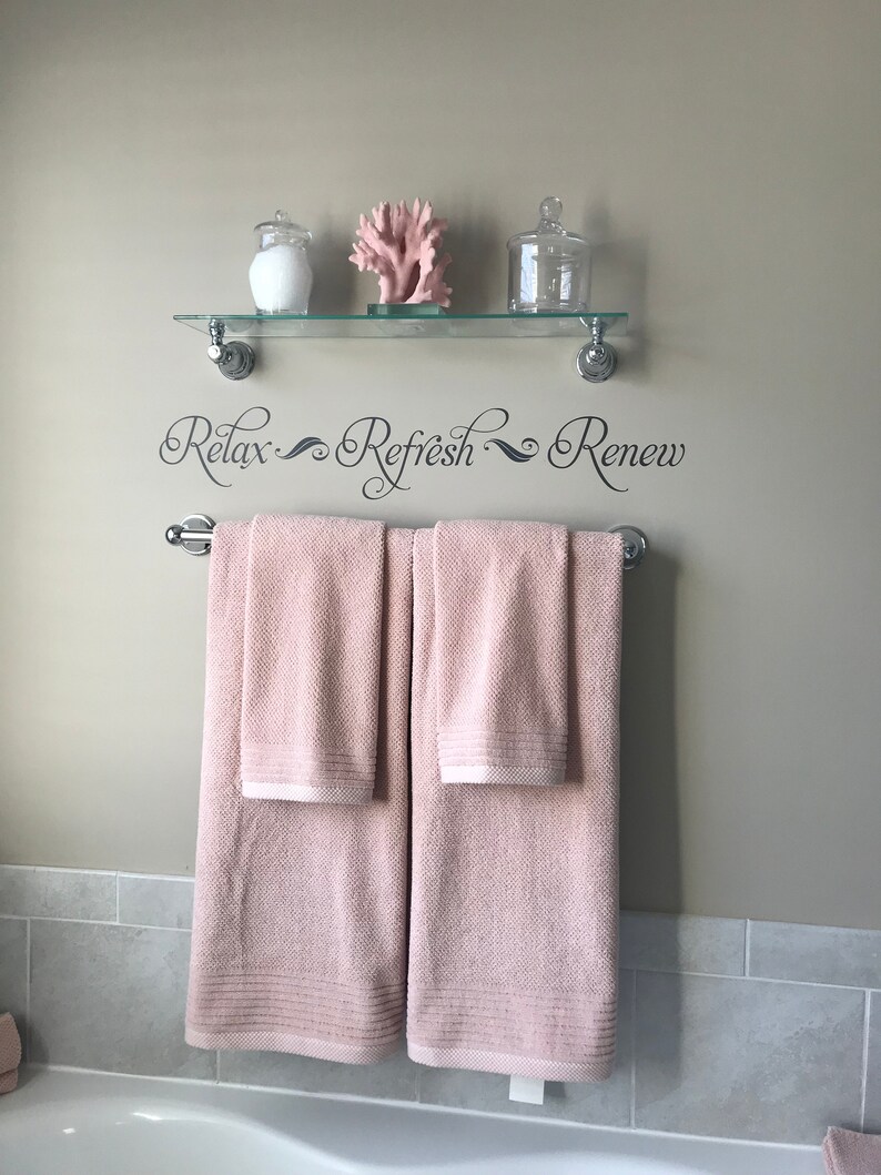 Relax Refresh Renew Bathroom Wall Decor Bathroom Wall Art Etsy