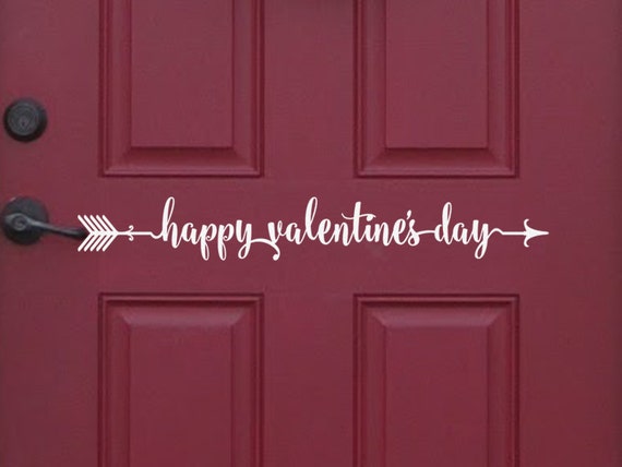 Valentines Day Front Door Decor Valentines Day Decorations Vinyl Decal Valentine Sticker Arrow Sign Valentines Day Classroom Decorations