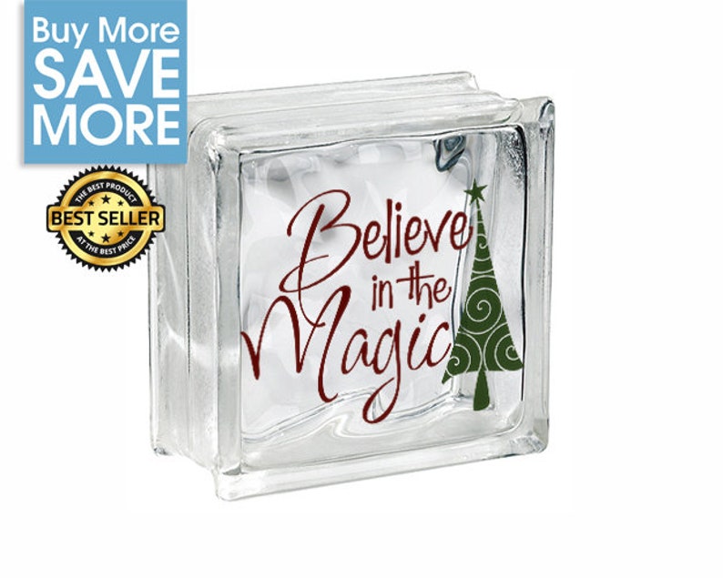 Christmas Glass Block Decal Sticker Christmas Light Etsy