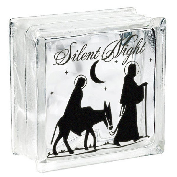 Silent Night Nativity Christmas Glass Block Decal Glass Block Sticker Nativity Scene Vinyl Decal Christmas Decor Christmas Decal