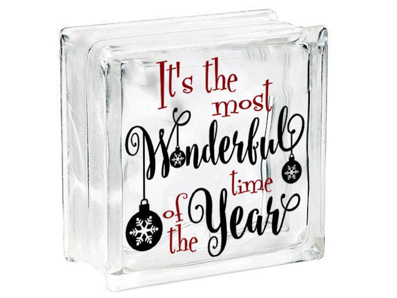 Glass Block Decals/ Christmas Vinyl Decals/ Christmas Decor Etsy