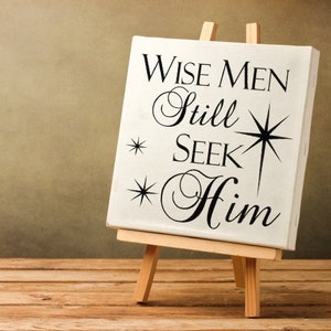 Christmas Decal Christmas Decoration Stars and Wise Men Still Seek Him Holiday Decor Vinyl Wall Decal, Charger Plate Glass Block Tile Decal image 2