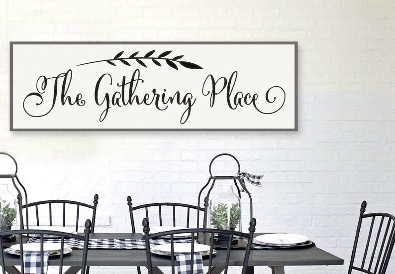 Kitchen Wall Decor Gather Sign/ The Gathering Place Vinyl Etsy