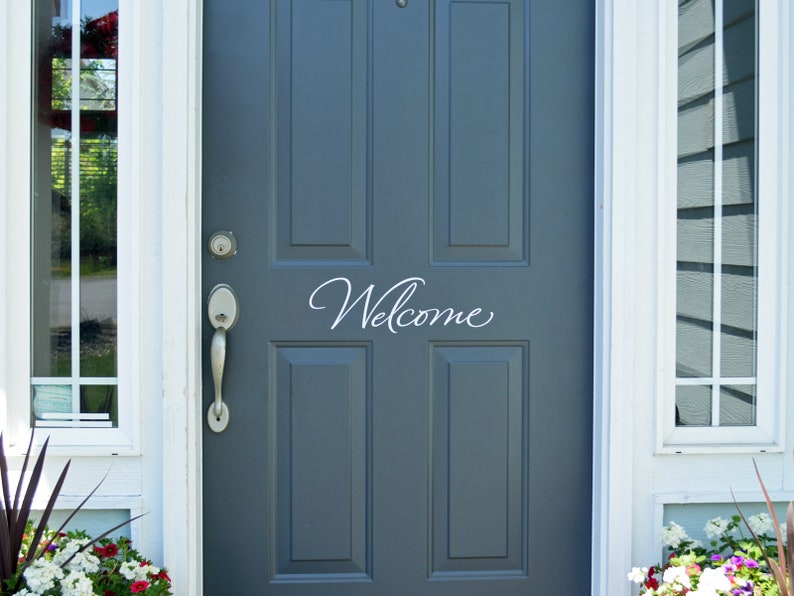 Welcome Sign Porch Decor/ Door Decor/ Trending Now Entryway Decor/ Home Decor/ Vinyl Lettering/ Vinyl Decal image 2