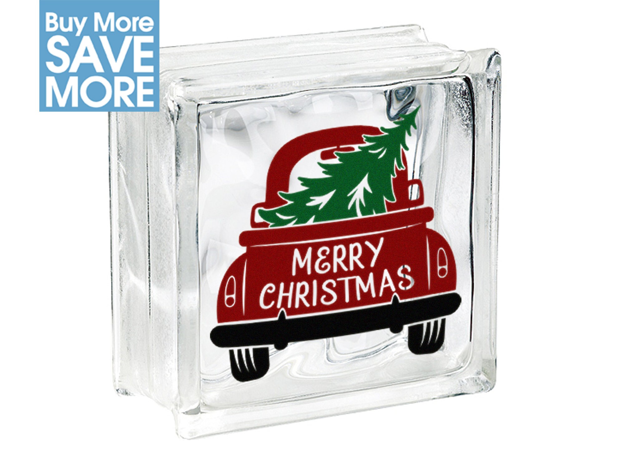 Glass Block Decals/ Christmas Vinyl Decals/ Red Truck Vinyl Etsy