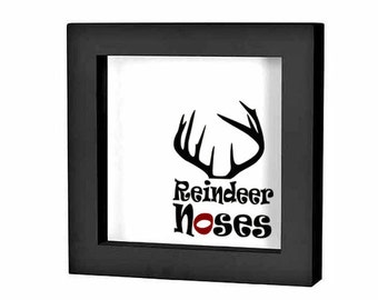 Christmas Shadow Box Decal Christmas Decoration Reindeer Noses Decal Christmas Charger Plate Decal Holiday Sign Vinyl Sticker Christmas DIY