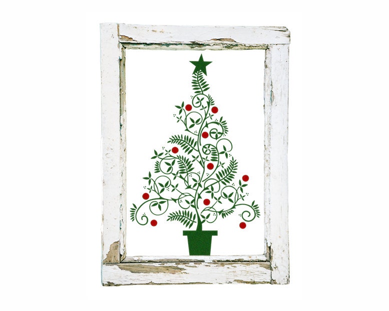Christmas Tree Decal Christmas Decal Christmas Decoration Etsy