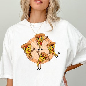 Camiseta de pizza, camisetas divertidas de pizza, camiseta de baloncesto de pizza, regalo para amantes de la comida, camiseta de pizza de dibujos animados, ropa para fiestas de pizza, regalo para chef, colores cómodos