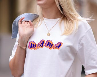 Mama PNG Design, Retro Mama SVG, Brush Stroke Mama Graphic, Trendy Mom Shirt Design, Sublimation File, Mother’s Day Gift PNG