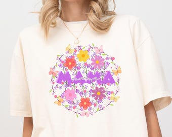 Comfort Colors Floral Mama Shirt, Mother's Day Gift, Shirt For Mom
