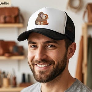モンキーパンチ トラッカーキャップ、おもしろいモンキースナップバックキャップ、ユニセックス ストリートスタイルハット、カジュアルな普段使いの帽子、彼女や彼へのギフトアイデア