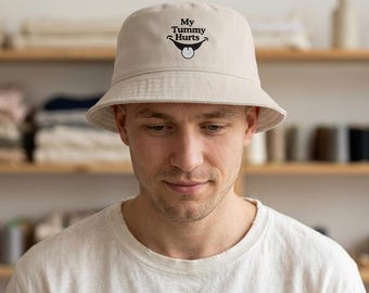 My Tummy Hurts Bucket Hat, Funny Ironic Sun Hat, Gen Z Humor Summer Accessories, Aesthetic Hat, Y2K Style Headwear, Sarcastic Gift for Her