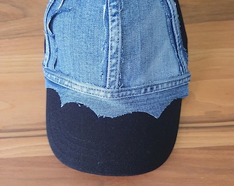 Upcycled Denim Patchwork Cap | Eco Streetwear Hat | Recycled Jeans | Urban Fashion Accessory