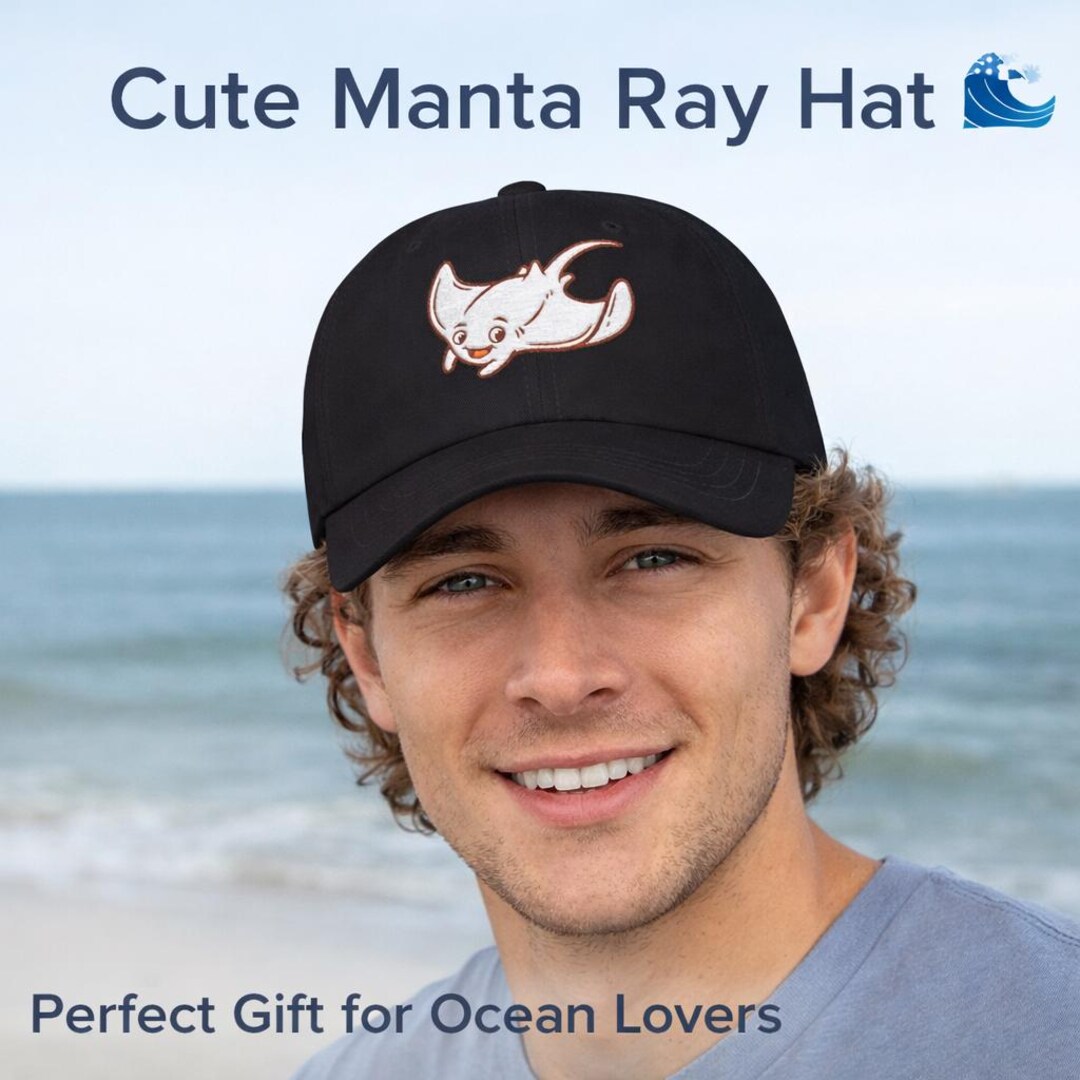 String Ray Hat Cute Manta Ray Embroidered Hat, Stingray Baseball Cap, Ocean Animal Hat ...