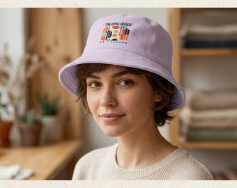 Talking Heads Bucket Hat, Retro Music Lover Gift, Aesthetic Graphic Sun Hat, Summer Cap, Minimalist Art Streetwear, Festival Accessory