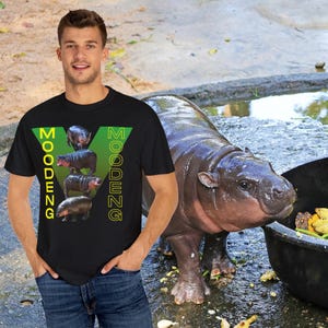 Retro T-shirt nijlpaard Meme: vintage jaren 90-stijl comfortabel kleurenshirt
