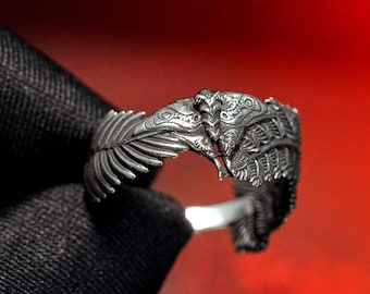 EXCLUSIVE Ellie’s Moth & Fern Sterling Silver Ring, Ellie’s Tattoo from The Last of Us Part II, Ellie&#39;s Tattoo Jewerly, TLOU, Halloween Gift