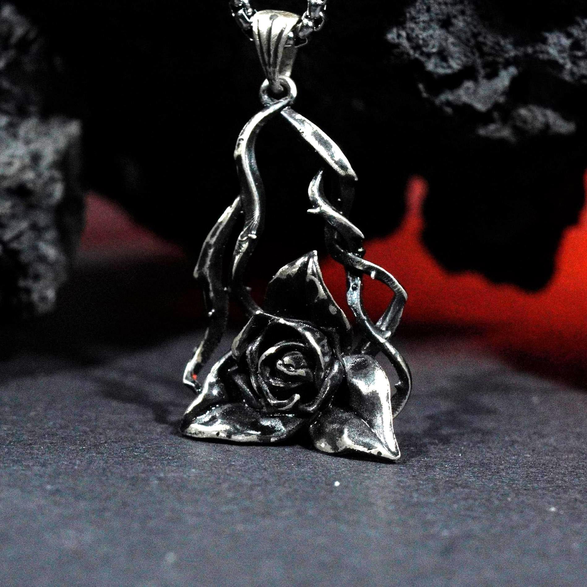 LIMITED Valorant Vyse Arc Rose Necklace, Handmade Silver 950, FPS