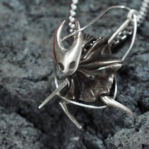 Ho.r.net & Ho.ll.ow Kni.ght Pendant- Handmade Silver 950 Ring, Earrings, Necklace Ho.llow Kni.ght- Fantasy Gaming Jewelry for Silk Song Fans