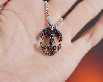 Exclusive Handmade El.den Ring - ER.DTREE'S FAVOR Necklace, Silver 950 Pendant Inspired by Radagon, Godfrey, Malenia, and the Erdtree