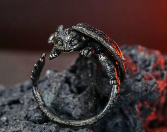 Anillo Desdentado EXCLUSIVO, Joyería de Cómo Entrenar a tu Dragón, Anillo de Dragón Ajustable Hecho a Mano para Fans de HTTYD, Cosplay y Regalos