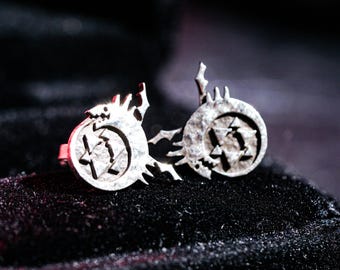 EXCLUSIEF FuII.metalen AI.che.mist 0u.rob0ros-oorbellen - handgemaakte 950 sterlingzilveren H0.mun.cuIus-stekers - cadeau voor mangafans