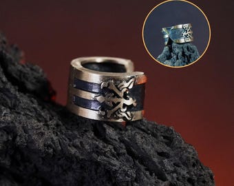 PREMIUM Silver950 Joshua Rosfield&#39;s - Clip-on Earring,Final Fantasy XVI-Inspired Black Earring,Perfect Fantasy Accessory for FFXVIFans
