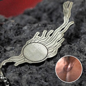PREMIUM Fanmade Gale&#39;s Tattoo Necklace, Baldur&#39;s Gate 3 Handmade Silver Pendant, Inspired Brand of Mystra Jewelry for BG3 Game Fans
