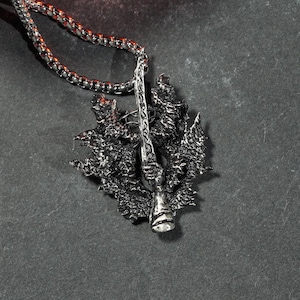 EXCLUSIVE El.den R.otten W.inged S.word Handmade INSIGNIA Necklace,Silver 950 Pendant Inspired by Radagon, Godfrey, Malenia, and the Erdtree