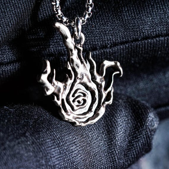 EXCLUSIVE Flame Necklace, Silver 950 Pendant, Three Fingers