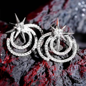 ウィキッド・グリンダ・イヤリング、シルバー950 CZ グリンダ・バブル