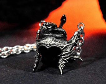 EXCLUSIVE Messmer The Impaler Helmet Necklace, Silver 950 Pendant Inspired by Elden Ring, Gift for Gamers