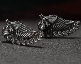 EXCLUSIVE Ellie Tattoo Earrings, Moth & Fern Sterling Silver Earrings Inspired by The Last of Us Part II,  Jewelry Gift for Gamers TLOU fans