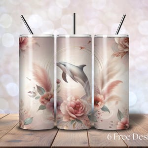 Fantasy Dolphin Magical Creature 20 oz Skinny Tumbler, Sublimation Design, Digital Download PNG, Instant DIGITAL ONLY, Tumbler Wrap