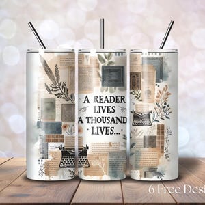 Bookish Tumbler Wrap Design, Book Tumbler Wrap, Books Lover Tumbler, 20 oz Tumbler Sublimation, Commercial Use