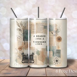 Bookish Tumbler Wrap Design, Book Tumbler Wrap, Books Lover Tumbler, 20 oz Tumbler Sublimation, Commercial Use