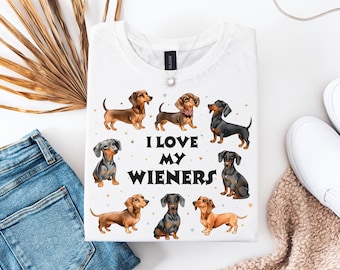 I Love My Wiener png, Funny Dachshund Shirt, Dog Lover Sublimation Design, Sarcastic Sausage Dog Digital Download