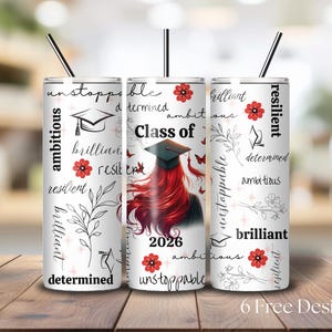 Graduation Tumbler Wrap, Graduation 2026 png, Graduation Girl Wrap, Class of 2026 sublimation Design, 20 oz Skinny Tumbler, Digital Download