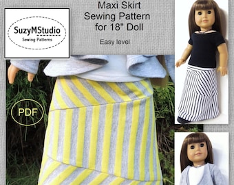 Maxi Skirt Pattern - 18 inch doll