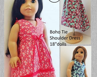 Boho stropdas schouderjurk 18 inch poppen