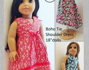 Boho Tie Shoulder Dress  18 inch Dolls