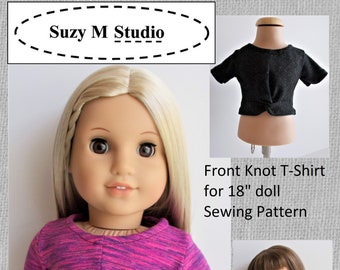 Front Knot T-shirt Sewing Pattern for 18" doll