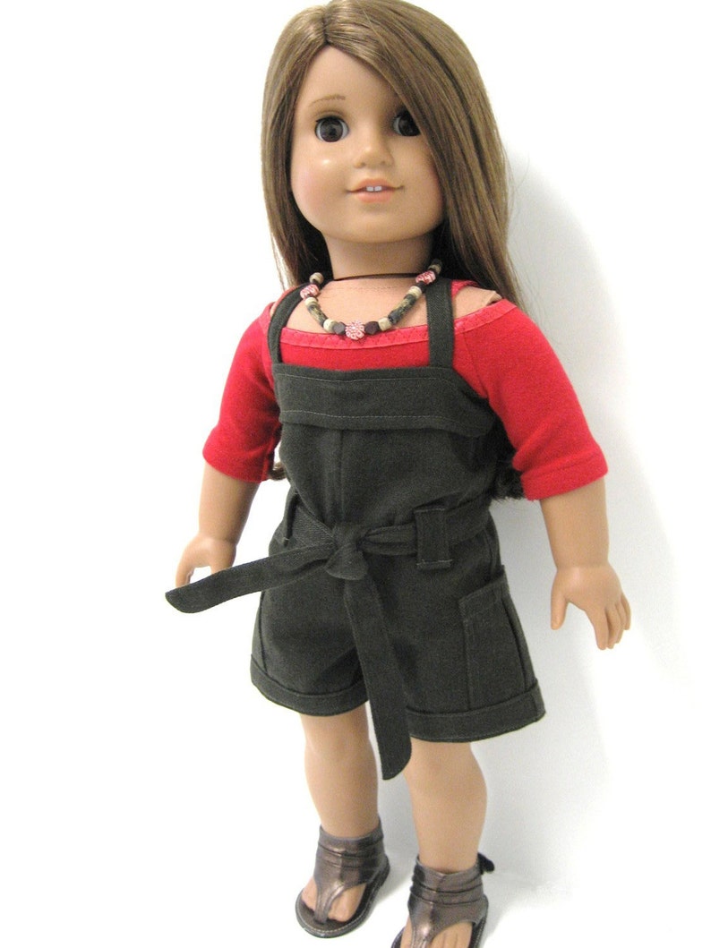 Cross-Back Romper AGD size Doll Clothes PDF Sewing Pattern for 18 inch Doll image 5