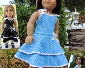 Anabella Dress - Doll Clothes PDF Sewing Pattern for 18 inch Doll