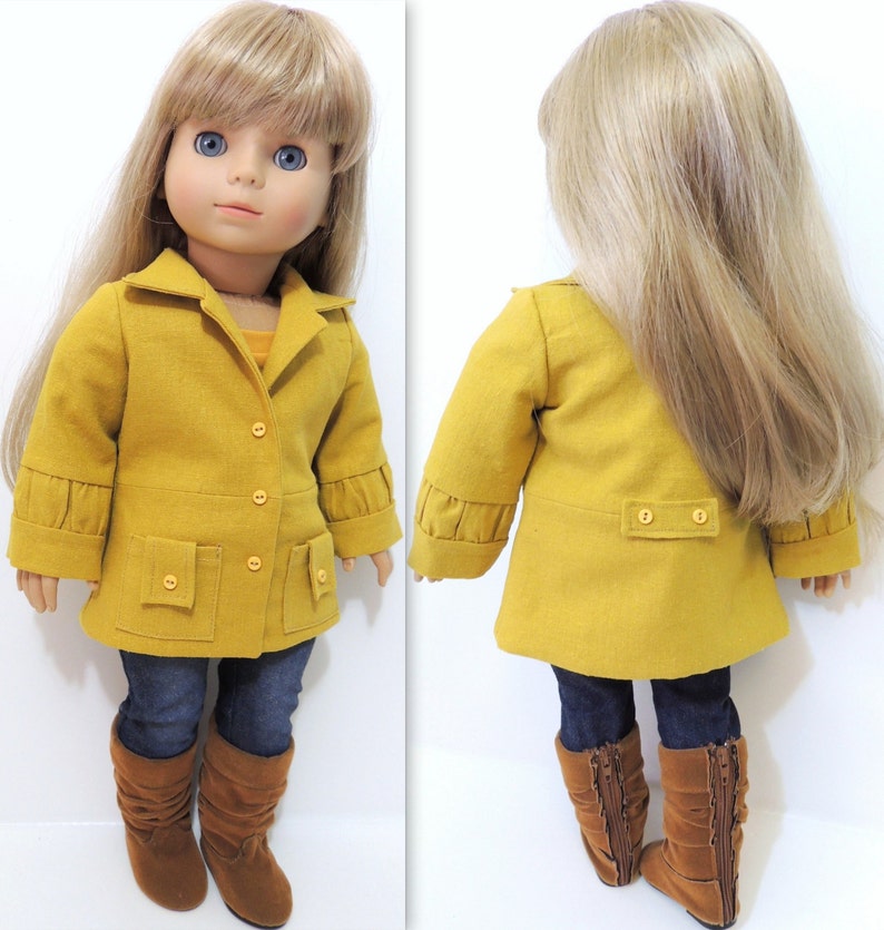 Classy Coat and Jacket Doll Clothes Pattern for 18 inch Doll image 5