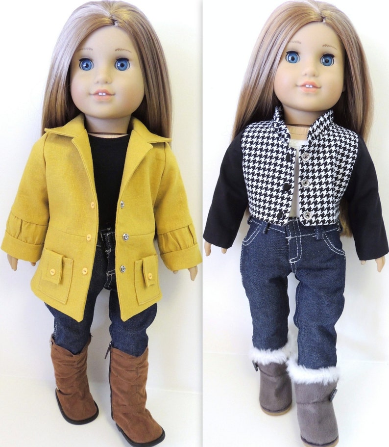 Classy Coat and Jacket Doll Clothes Pattern for 18 inch Doll image 4