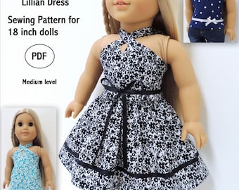 Lillian Dress and Top Pattern - Doll Clothes PDF Pattern for 18 inch Doll