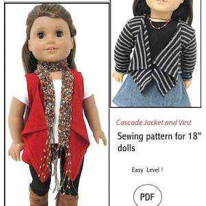 May include: A sewing pattern for making a cascade jacket and vest for 18-inch dolls. The pattern is easy to follow and includes instructions for both the jacket and vest. The pattern is available in PDF format.